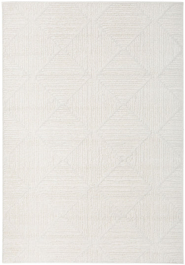 Shilo Serenade White Modern Geometric Pattern Rug
